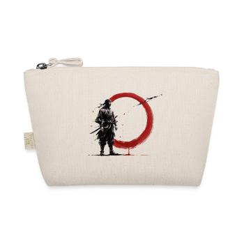 Ninja Samurai Krieger Roter Kreis Monochrom Japan  - Bio-Täschchen - Natur - Vorne