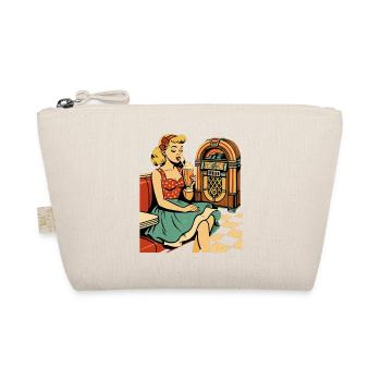 Retro 50s Diner Pin-Up Girl Milkshake Poster - Organic Pouch - nature - Front