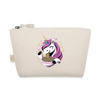 Happy Kawaii Unicorn Eating Ramen Noodles - Organic Pouch - nature - Front