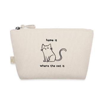 home is where the cat is - Cat Motif Saying - Organic Pouch - nature - Front
