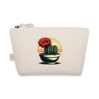 Cactus Blossom in Retro Pot - Organic Pouch - nature - Front