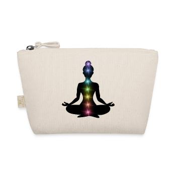 Rainbow Chakras Meditation Silhouette - Organic Pouch - nature - Front