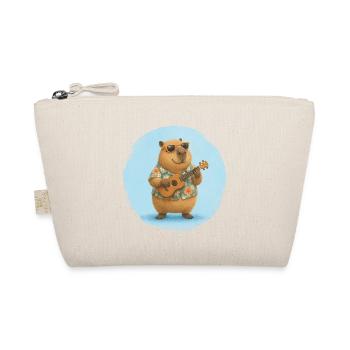 Capybara Musician Ukelele - Organic Pouch - nature - Front