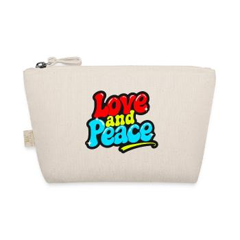 Love and Peace Inscription rétro et groovy - Trousse biologique - nature - Devant