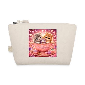 Cats in Tea Mug Sweet Dreams Gift - Organic Pouch - nature - Front