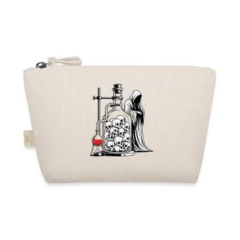 Skull Alchemy Lab with Grim Reaper Gothic Art - Organic Pouch - nature - Front