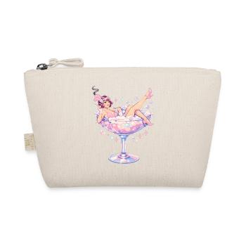 Vintage Flapper Girl in Martini Glass Pastel - Organic Pouch - nature - Front