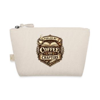 Fueled by coffee and chapters | Vintage Coat of Arms - Organic Pouch - nature - Front