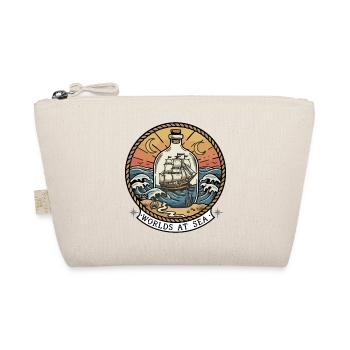 Worlds At Sea Retro-Badge-Flaschenboot - Bio-Täschchen - Natur - Vorne