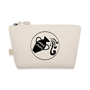 Aquarius Star Sign (Black) - Organic Pouch - nature - Front