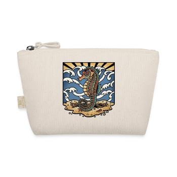 Seahorse Ocean Waves Sun Retro Tattoo - Organic Pouch - nature - Front