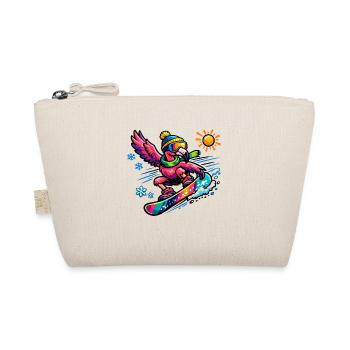 Snowboard de flamant rose en pleine splendeur hivernale - Trousse biologique - nature - Devant