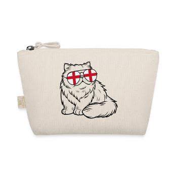 England Flag Cat Sunglasses Cooler - Organic Pouch - nature - Front