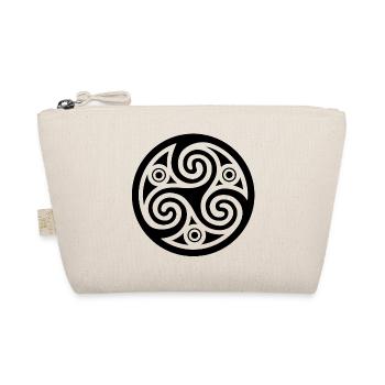 Celtic Spiral Circle (Black) - Organic Pouch - nature - Front