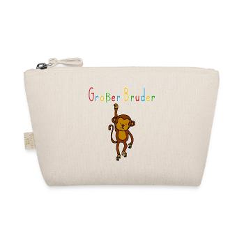 Großer Bruder Geschenk Kinder Affe niedliche Tiere - Bio-Täschchen - Natur - Vorne