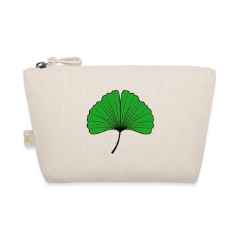 Silhouette de feuille de ginkgo vert émeraude - Trousse biologique - nature - Devant