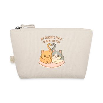 Cœur de couple de chats : mon endroit préféré - Trousse biologique - nature - Devant