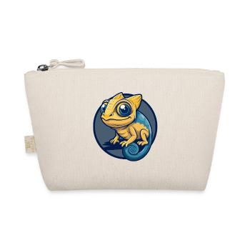 Chameleon Kawaii Mascot Cartoon Clipart Logo Badge - Organic Pouch - nature - Front