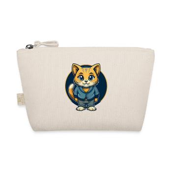 Katzen-Kawaii-Maskottchen-Cartoon-Charakter-Clipart-Logo - Bio-Täschchen - Natur - Vorne
