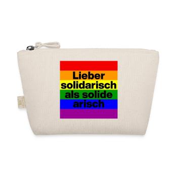 LIEBER SOLIDARISCH ALS SOLIDE ARIISCH, NIE WIEDER - Bio-Täschchen - Natur - Vorne
