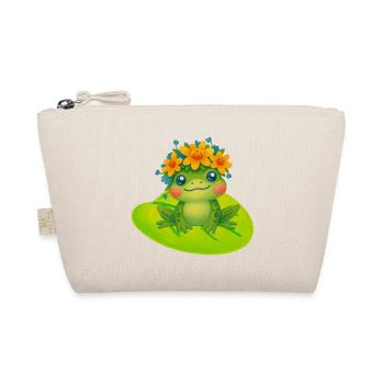 Grenouille mignonne avec une couronne de fleurs - Trousse biologique - nature - Devant