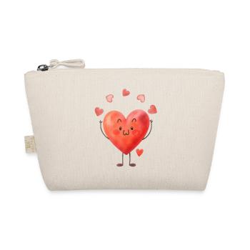 Herz jongliert mit Liebe - Bio-Täschchen - Natur - Vorne