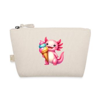 Niedlicher Axolotl isst Eis - Rosa Comic Design - Bio-Täschchen - Natur - Vorne
