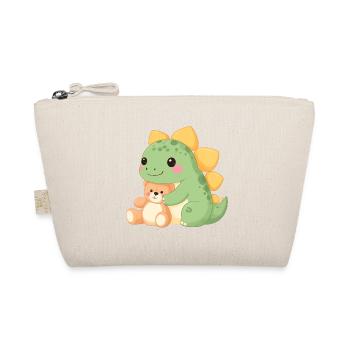 Petit dinosaure vert avec Teddy - Motif comique mignon - Trousse biologique - nature - Devant
