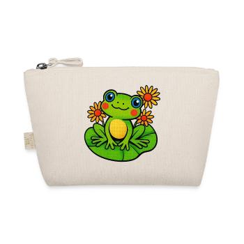 Frosch mit drei sonnigen Seerosen - Bio-Täschchen - Natur - Vorne
