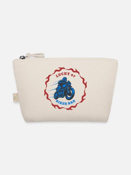 Lucky 07 Biker Bar – Roadhouse Grafikdesign - Bio-Täschchen - Natur