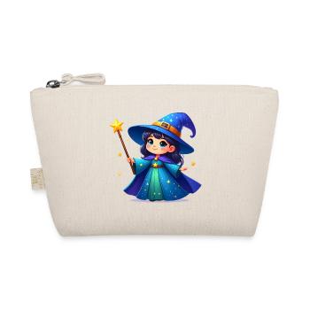 La Petite Sorcière avec une baguette magique – Personnage de bande dessinée Kawaii - Trousse biologique - nature - Devant