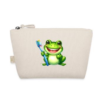 Grenouille verte avec brosse à dents – Personnage de bande dessinée Kawaii - Trousse biologique - nature - Devant
