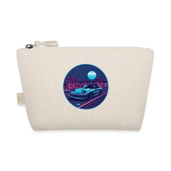 Harbor Run — Teal Roadster am Neon Port - Bio-Täschchen - Natur - Vorne