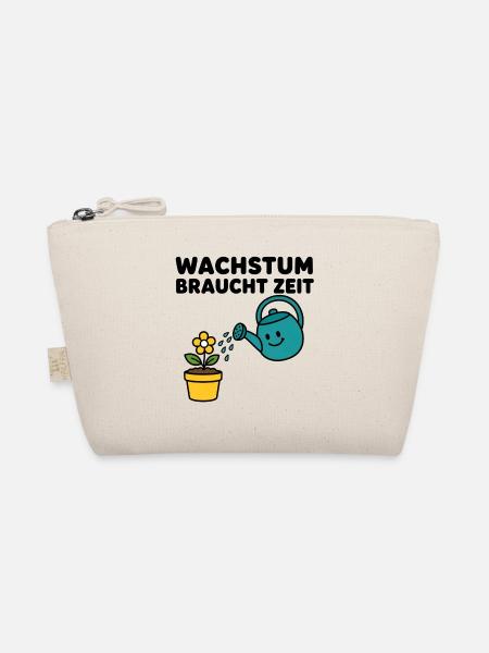 Wachstum braucht Zeit – Comic-Blume mit Gießkanne - Bio-Täschchen - Natur