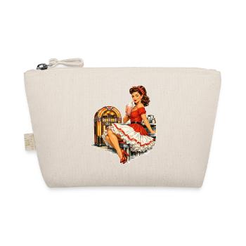 Rockabilly Pin-Up Girl im 50s Retro Diner - Bio-Täschchen - Natur - Vorne