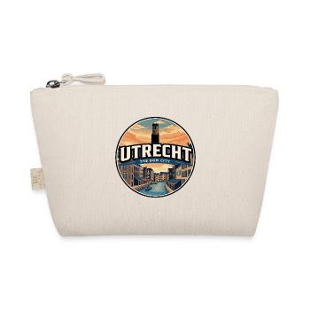 Retro Utrecht Dom Tower Travel Badge - Organic Pouch - nature - Front