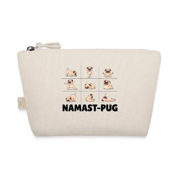 Namast-Pug Yoga Mops lustiges Hunde Design - Bio-Täschchen - Natur - Vorne
