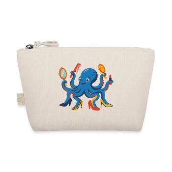 Oktopus beim Styling - Bio-Täschchen - Natur - Vorne