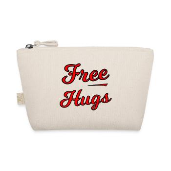 Free Hugs Script auf Schwarz - Bio-Täschchen - Natur - Vorne