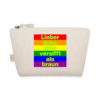 ICH BIN GERNE LINKS GRÜN VERSIFFT, NO NZS, FRIEDEN - Bio-Täschchen - Natur - Vorne