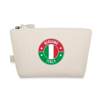 Bergamo Italy Circle Flag Badge - Organic Pouch - nature - Front