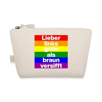 ICH BIN GERNE LINKS GRÜN VERSIFFT, NO NZS, FRIEDEN - Bio-Täschchen - Natur - Vorne