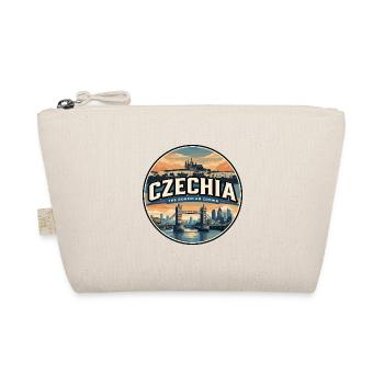 Retro Czechia Charles Bridge Badge Travel Poster - Organic Pouch - nature - Front