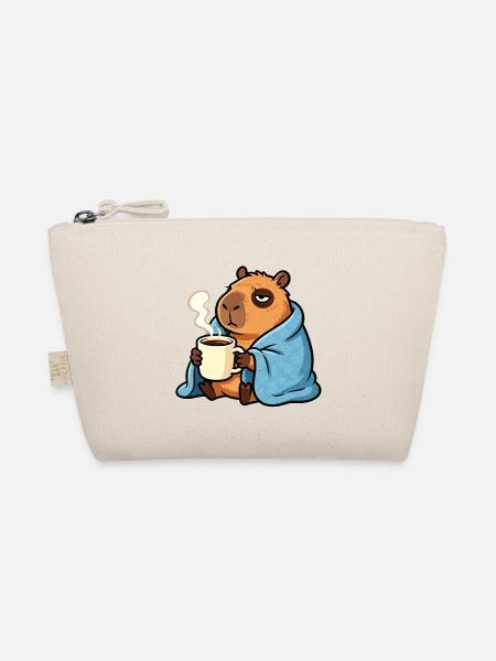 Don't Worry, Be Capy - Funny Coffee Capybara - Organic Pouch - nature