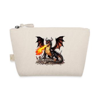 Black dragon standing on the skeletons of daredevils - Organic Pouch - nature - Front