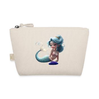 Coral Blue Mermaid Queen - Organic Pouch - nature - Front
