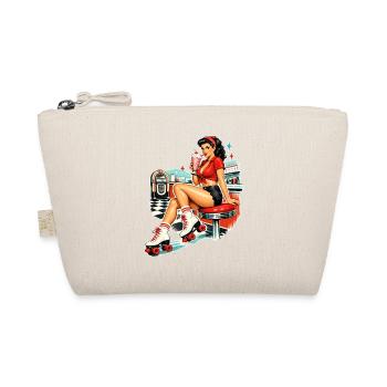 Retro Pin-Up Girl: 50s Diner Roller Skate Style - Organic Pouch - nature - Front