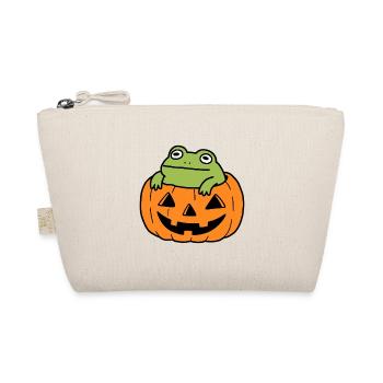 Cute Frog Halloween Pumpkin - Organic Pouch - nature - Front