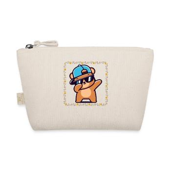 Hip Hop Bear with Cap and Sunglasses - Organic Pouch - nature - Front