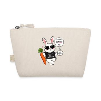 Chilliger Hase mit Karotte & Kaffee - Bio-Täschchen - Natur - Vorne